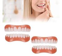 Générique Prothèses Dentaires Cosmétiques Facette Silicone Dentier Haut Et Bas Dentier Amovible Fausse Dents pour Homme Et Femme Provisoire Facette,2pcs
