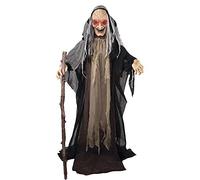 automate vieille sorcière animée son lumière 1.53m - ptitclown 80032 Noir