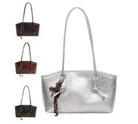 Générique PU Leather Shoulder Bag for Women, All-Matching Casual Vintage Armpit Bags, Fall Winter Trendy Small Purse Handbags