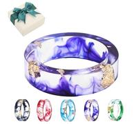 Générique Pubyfun Everring, Colorful Resin Rings, Sherum/Fanyil/Sheremart EverRing, Handmade Transparent Acrylic Resin Dry Flower Clear Ring Gift, Minimalist Ring Jewelry Accessory (Purple)