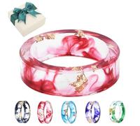Générique Pubyfun Everring, Colorful Resin Rings, Sherum/Fanyil/Sheremart EverRing, Handmade Transparent Acrylic Resin Dry Flower Clear Ring Gift, Minimalist Ring Jewelry Accessory (Pink)