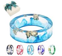 Générique Pubyfun Everring, Colorful Resin Rings, Sherum/Fanyil/Sheremart EverRing, Handmade Transparent Acrylic Resin Dry Flower Clear Ring Gift, Minimalist Ring Jewelry Accessory (Blue)