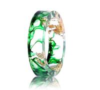 Générique Pubyfun EverRing, Gold Foil Epoxy Resin Ring, Handmade Floral Ring with Gold Foil, Fashion Colorful Ink Fresh Style Rings, Ladies' Party Jewelry Ornaments (18mm,#D)