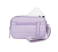 Générique Puffer Wristlet Wallet Fits Phone, Convely Essential Wristlet Wallet, Nylon Quilted Wallets with 3 Zipper Purse for Women (Violet)