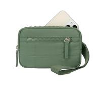 Générique Puffer Wristlet Wallet Fits Phone, Convely Essential Wristlet Wallet, Nylon Quilted Wallets with 3 Zipper Purse for Women (Green)