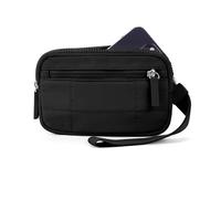 Générique Puffer Wristlet Wallet Fits Phone, Convely Essential Wristlet Wallet, Nylon Quilted Wallets with 3 Zipper Purse for Women (Black)
