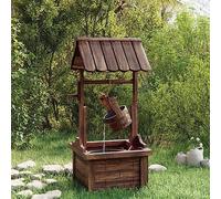 Générique Puits à Souhait avec Pompe 57x50x112 cm Bois de Sapin Massif,Décorations,Fontaines & bassins,Fontaines & cascades-363337