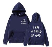 Générique Pull à Capuche Croyant Chrétien I Am A Child of God - Sweatshirt Noir Oversize avec Texte Foi, Idéal pour Cadeau Religieux et Port Décontracté Hiver