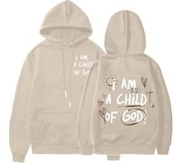Générique Pull à Capuche Croyant Chrétien I Am A Child of God - Sweatshirt Noir Oversize avec Texte Foi, Idéal pour Cadeau Religieux et Port Décontracté Hiver