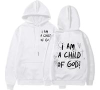 Générique Pull à Capuche Croyant Chrétien I Am A Child of God - Sweatshirt Noir Oversize avec Texte Foi, Idéal pour Cadeau Religieux et Port Décontracté Hiver