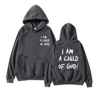 Générique Pull à Capuche Croyant Chrétien I Am A Child of God - Sweatshirt Noir Oversize avec Texte Foi, Idéal pour Cadeau Religieux et Port Décontracté Hiver