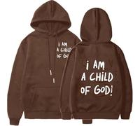 Générique Pull à Capuche Croyant Chrétien I Am A Child of God - Sweatshirt Noir Oversize avec Texte Foi, Idéal pour Cadeau Religieux et Port Décontracté Hiver