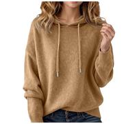 Générique Pull à Capuche en Polaire Doux et Confortable à Manches Longues pour Un Confort et Une détente au Quotidien. Capuche à Cordon réglable. (Khaki, S)
