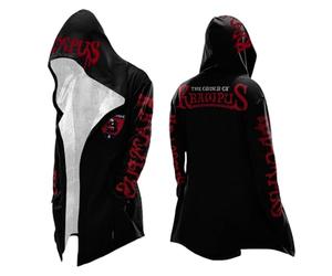 Générique Pull À Capuche Long pour Homme d'halloween Sweat À Capuche Rétro Imprimé Taches De Sang Sweat Retro Gothique Sombre Moyenâgeux Pull À Capuche avec Poches De Tueur De Films d'horreur