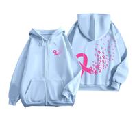 Générique Pull à Capuche Octobre Rose Maman - Sweat Femme Allaitement - Ruban Rose Soutien Cancer du Sein