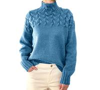 Générique Pull À Col Roulé Femme Tricot Hiver À Manches Longues Chaud Col Roulé Côtelé Tricot Hauts Chic Ajusté Moderne Pull Femme Hiver Décontracté Ample Haut Casual Sweatshirt Mode