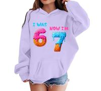 Générique Pull Ado Fille Sweat à Capuche Halloween, Haut Manches Longues Imprimé Mignon, Vêtement Automne Hiver Confortable, Hoodie Fête(Purple, 12-13 Years)