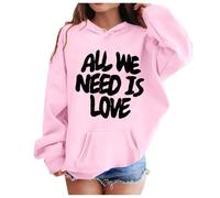 Générique Pull Ado Fille Sweatshirt à Capuche Imprimé, Haut Manches Longues Confortable, Vêtement Tendance, Hoodie Fille Coloré(3-4 Years)