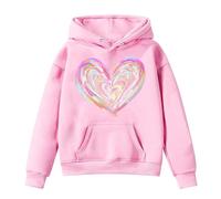 Générique Pull Ado Fille Sweatshirt Saint Valentin Cœur Ample, Haut Col Rond Épais et Doux, Vêtement Romantique Tendance, Pull Hiver(7-8 Years)