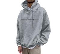 Générique Pull Basique pour Homme Sweatshirt Épais Thermique Couleur Unie Sweatshirt À Capuche Homme Knit Crew Neck Noos Top Classique Vintage Casual Montagne Sweat (Light Gris,M)