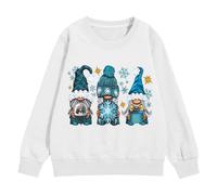 Générique Pull BéBé de NoëL Sweat-Shirt à Capuche à imprimé GNOME de Noël avec Doublure Thermique,décontracté,Minimaliste,Coupe Ample,épais,Manches Longues,Tenue pour Filles,Hiver(White,6-7 Ans)