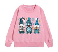 Générique Pull BéBé de NoëL Sweat-Shirt à Capuche à imprimé GNOME de Noël avec Doublure Thermique,décontracté,Minimaliste,Coupe Ample,épais,Manches Longues,Tenue pour Filles,Hiver(6-7 Ans)
