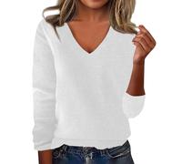 Générique Pull Camionneur Femme Chic Chaud Couleur Unie Col V/Rond Manche Longue Cachemire Hiver Tricot Léger Élégant