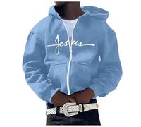 Générique Pull Capuche Homme Vintage Art Classic Paintings Stylish Design Sweatshirt Sweet Homme À Zippé Col en V Oversize Maillot De Survêtement Roule Noir Sweat Zip (Bleu Ciel,L)