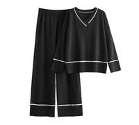 Générique Pull Chaud Femme Casual, Pullover Femme Élégant Ensemble Deux Pièces Tricot Confortable Nouvelle Automne Hiver 2024 Mode Décontractée