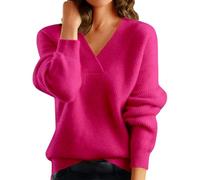 Générique Pull Chic Femme, Pull Femme Décontracté en Tricot Léger à Col V Haut Confortable et Élégant pour Toutes Les Occasions Quotidiennes