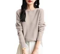Générique Pull Col Rond Femme Uni Haut de Base Mode Sweater Pullover Manches Longues Tricot Essential Polyvalent pour Tenue Quotidienne Confortable et Élégante sous Un Manteau ou Seul