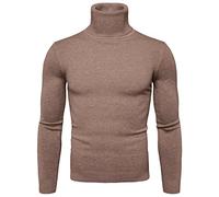 Générique Pull Col Roulé Homme Pull Homme Hiver Chaud Maille Fine Slim Basique Pullover Col Montant Hiver Chaud Doublure Polaire en Peluche Pulls pour Hommes Classique Sweater Pour la Vie Quotidienne