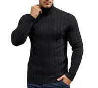 Générique Pull Col Roulé Homme Slim, Pullover Homme Hiver en Maille Pull en Tricot Manches Longues Sweatshirts Slim Fit Jumper Tendance Chandails Décontracté Doux Couleur Unie Sweater