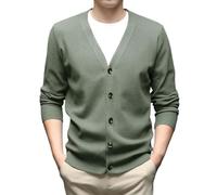 Générique Pull Coton Homme Hiver - Pull en Tricot à Manches Longues Coupe ajustée Cardigan Manteau Pull Doux et Chaud pour Une Tenue décontractée et des activités de Plein air (Green XXL)