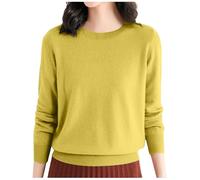 Générique Pull Crochet Femme-Pull Tricoté DéContracté pour Femmes Coupe Ample Coupe Basse Col Rond Haut LéGer pour L'Automne Et l'hiver