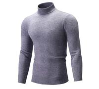 Générique Pull d'arrivée : col mi-Haut décontracté en Tricot de Couleur Unie (Dark Gray, XXXXL)