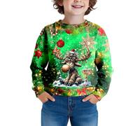 Générique Pull de Noël 3D Rigolo Sweat Garçon pour Enfants Haut de Loisirs Confortable Élégant Quotidien Aventure en Plein Air Vêtements d'hiver Chauds Tenue De NoëL Pull Noel Femme