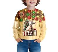 Générique Pull de Noël 3D Rigolo Sweat Garçon pour Enfants Haut de Loisirs Confortable Élégant Quotidien Aventure en Plein Air Vêtements d'hiver Chauds Tenue De NoëL Pull Noel Femme