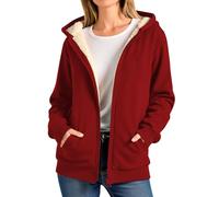 Générique Pull de Noël Ample en Laine d'agneau pour Femme Manteau d'hiver Épais Chaud Couleur Unie Grande Taille Vêtements Tricotés pour La Maison Les Fêtes Veste Adorable Style Harajuku Y2k