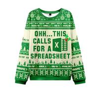 Générique Pull de NoëL avec des Motifs Festifs Amusants,Confectionné dans Un Tissu Adapté à Toutes Les Saisons,à Porter Seul Ou en Superposition à L'Automne(Green,3XL)