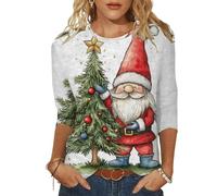 Générique Pull De Noël Couple Assorti Femme Automne XXL Vert Tee-Shirt LED Sapin Chic avec Éclat Lumineux Rose Moche Oversize Tee Shirt Manches Longues