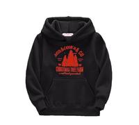 Générique Pull de NoëL Enfant Enfant en Bas âge Enfants Filles garçons Arbres de Noël Lettres Imprime Pull à Cordon Serrage à Capuche Hauts Confortables Chemisier Ample(Black,4-5 Ans)