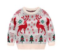 Générique Pull De Noel Enfant Garcon Filles Pull Fleur à Col Rond Sweater Chandail à Manches Longues Fleurs Lettres Automne Hiver Vêtement Anniversaire décontracté
