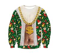 Générique Pull de Noël Enfants Pull Moche Noel Sweatshirt Garçon Sweats Enfants Drôle Funky Col Rond Pulls de Noels Style Fête De Noëls Décontracté Pulls Garçon Fille Sweatshirt d'hiver 3-12 Ans