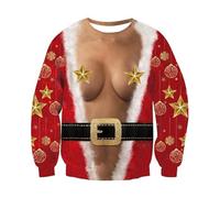 Générique Pull de Noël Enfants Pull Moche Noel Sweatshirt Garçon Sweats Enfants Drôle Funky Col Rond Pulls de Noels Style Fête De Noëls Décontracté Pulls Garçon Fille Sweatshirt d'hiver 3-12 Ans