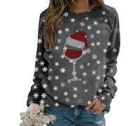 Générique Pull De Noël Femme Hiver Drole Hoodie Sweat Noel Verres À Vin Manteau Père a Capuche Oversize Veste Polaire avec