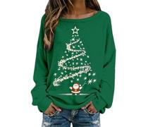Générique Pull De Noel Femme Manches Longues Col Rond Rigolo Noel Pull Famille Noël Sweat Ugly Christmas Multicolore Imprimé Bonhomme Femme Sweatshirt Grande Taille