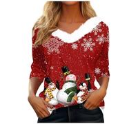 Générique Pull De Noel Femme Pull Femme Joli Longue Col V Pilou Pull'de Cerf Pull Sweat Sweater Sweater Femme Cocooning Rigolo Noël Adulte Beau
