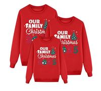 Générique Pull De Noel Femme Renne de Noel pour la Famille Homme Enfants Longue Manches Tops Christmas Sweater Pulls Familles Col Rond Sweat-Shirt Hiver Chaud Santa Wapiti Imprime Assortis S-3XL