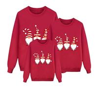 Générique Pull De Noel Femme Renne de Noël pour la Famille Homme Enfants Longue Manches Tops Christmas Sweater Pulls Familles Col Rond Sweat-Shirt Hiver Chaud Santa Wapiti Imprimé Assortis-K11